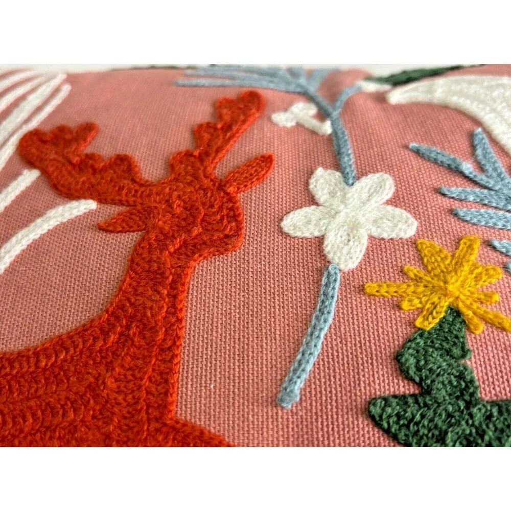 Opalhouse Jungalow Embroidered Winter Scene Hygge Square 18x18‎ Throw Pillow